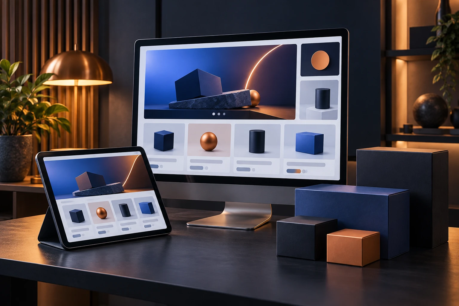 E-commerce storefront — Illustrative service visual